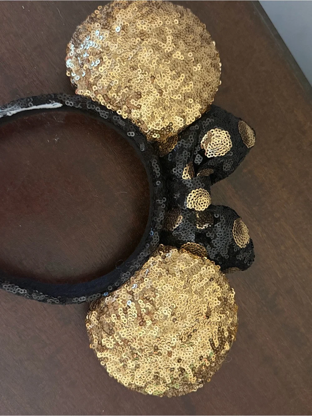 Disney Gold and Black Sequin Minnie Ears Headband